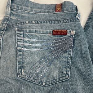 7 For All Mankind Sky Blue Embellished Women's Jeans